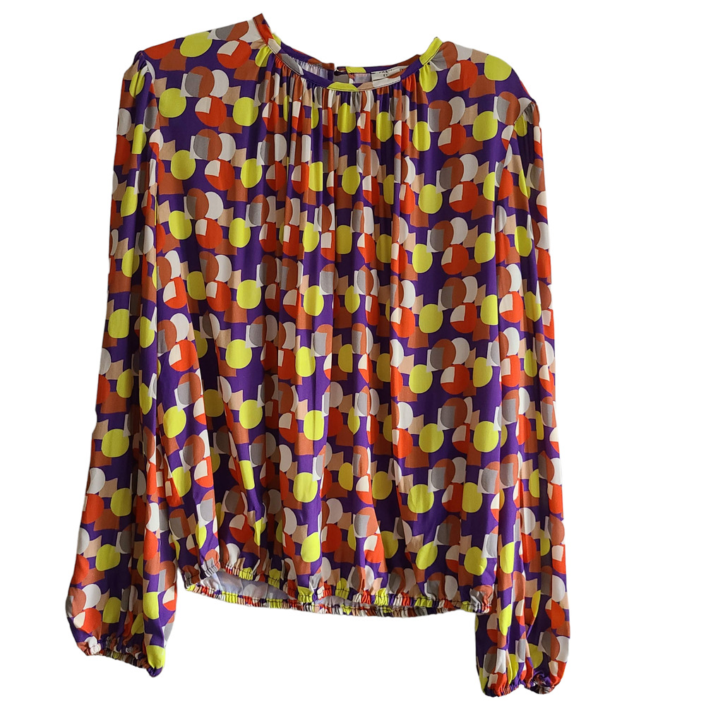 PARISIENNE ET ALORS Colorful Long Sleeve Blouse Women's US‎ 8/Medium  FR 38